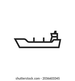 Oil tanker ship line icon. sea transportation symbol. isolated vector image in simple style