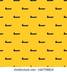 Oil tanker ship pattern seamless vector repeat geometric yellow for any design
