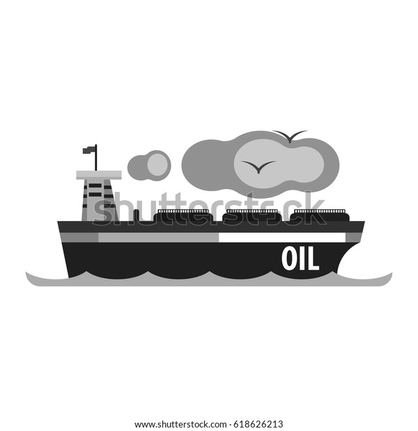 石油タンカー船 石油 石油製品の生産 輸送 平らなベクター画像イラスト のベクター画像素材 ロイヤリティフリー
