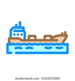 oil tanker ship transport marine color icon vector. oil tanker ship transport marine sign. isolated symbol illustration