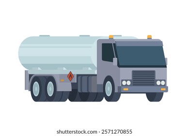 Oil Tanker Truck Vector Illustration. Fully Editable and Scalable Design