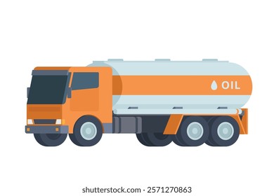 Oil Tanker Truck Vector Illustration. Fully Editable and Scalable Design