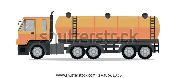 Oil tanker truck vector on white background.\
Isolated fuel gas tank\
illustration