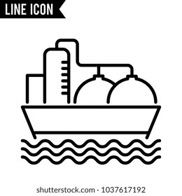 oil tanker vector icon