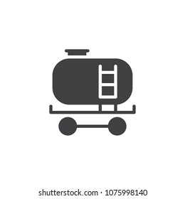 Oil Tanker vector icon. filled flat sign for mobile concept and web design. Railroad tank wagon simple solid icon. Symbol, logo illustration. Pixel perfect vector graphics