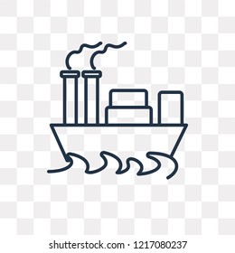 Oil tanker vector outline icon isolated on transparent background, high quality linear Oil tanker transparency concept can be used web and mobile