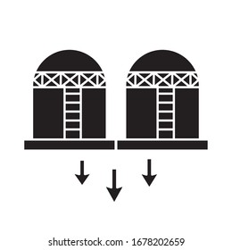 oil tanks refinery flat style icon vector illustration design