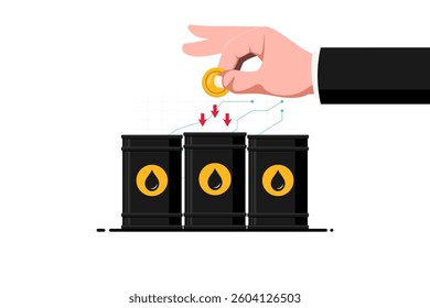 Oil tax and price difference, Vector illustration.
