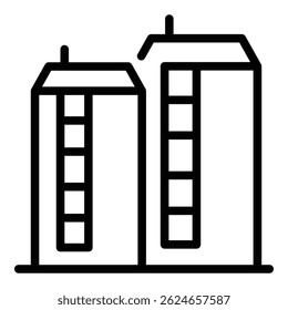 Icono de terminal de aceite. Icono de Vector de terminal de aceite de contorno para Diseño web aislado sobre fondo blanco