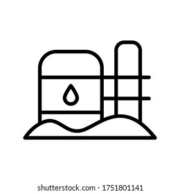 Oil tower in desert icon. Simple line, outline vector elements of wilderness icons for ui and ux, website or mobile application