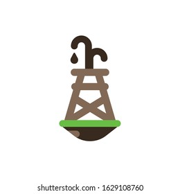 Oil tower design, Fracking industry fuel technology power industrial production and petroleum theme Vector illustration
