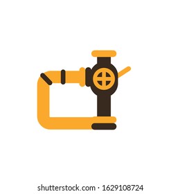 Oil tower with flame design, Fracking industry fuel technology power industrial production and petroleum theme Vector illustration