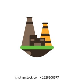 Oil tower with flame design, Fracking industry fuel technology power industrial production and petroleum theme Vector illustration