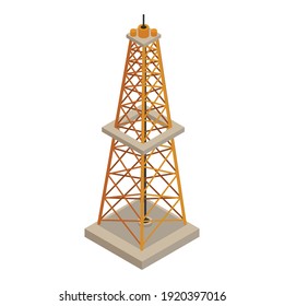 Oil tower icon. Isometric of oil tower vector icon for web design isolated on white background