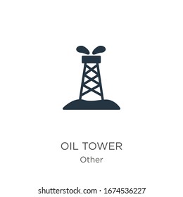 Oil tower icon vector. Trendy flat oil tower icon from other collection isolated on white background. Vector illustration can be used for web and mobile graphic design, logo, eps10