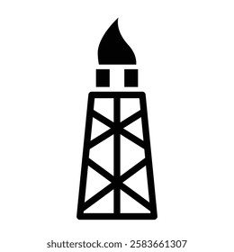 Oil Tower Vector Glyph Icon Vector Design