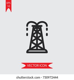 Oil tower vector icon, illustration symbol