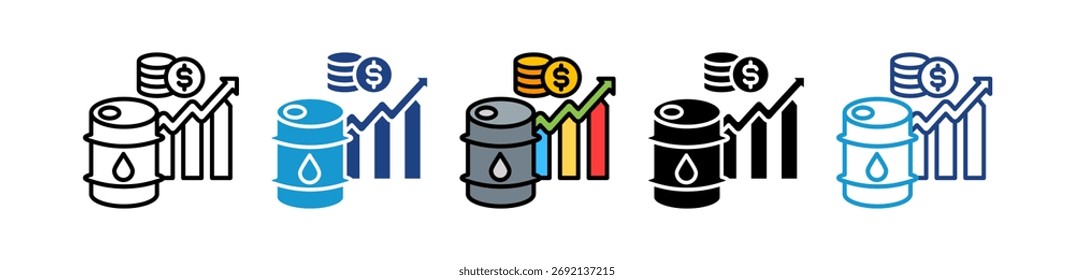 Icono de comercio de petróleo Ilustración vectorial múltiple