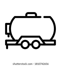 oil trailer line icon vector. oil trailer sign. isolated contour symbol black illustration