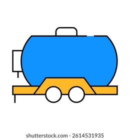 oil trailer line icon vector. oil trailer sign. isolated symbol illustration