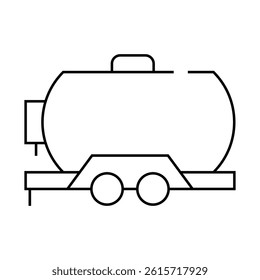 oil trailer line icon vector. oil trailer sign. isolated contour symbol black illustration