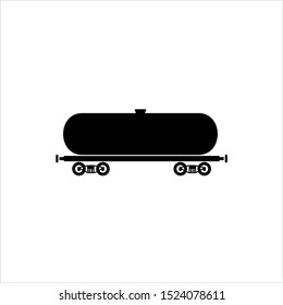 Oil Train Car Icon, Train Cargo Vector Art Illustration