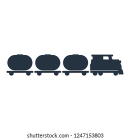 Oil train isolated icon on white background, oil industry