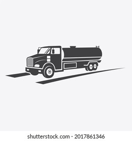 Oil Transport Truck Illustration Or Water Truck, Vector Art.