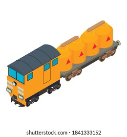 Oil transportation icon. Isometric illustration of oil transportation vector icon for web