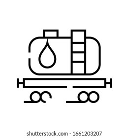 Oil transportation line icon, concept sign, outline vector illustration, linear symbol.