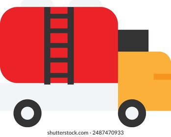 Oil Truck Fuel Tangker Icon Vector FLat Illustration