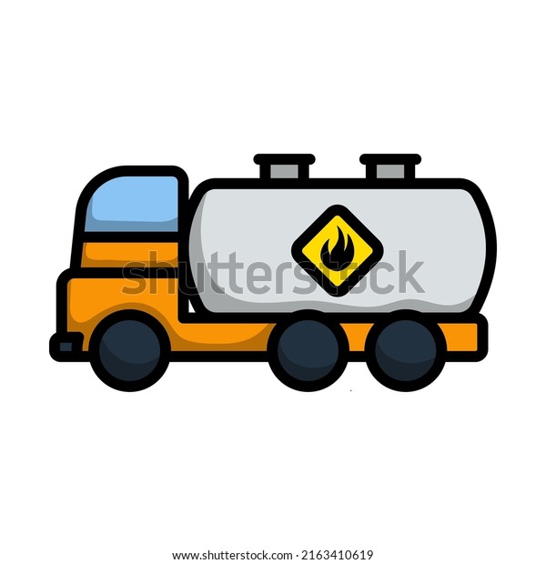Oil Truck Icon. Editable Bold Outline With\
Color Fill Design. Vector\
Illustration.