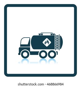 Oil truck icon. Shadow reflection design. Vector illustration.