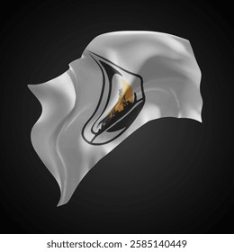 oil, vector 3d flag with waves on a black background