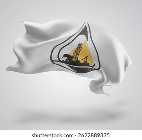 oil, vector 3d flag with waves on a white background