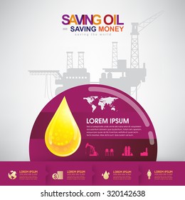Oil Vector Concept Saving Oil Saving Money