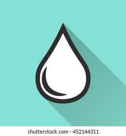 Oil vector icon with long shadow. IIllustration isolated for graphic and web design.