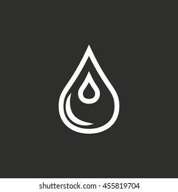 Oil vector icon. White illustration isolated on black background for graphic and web design.