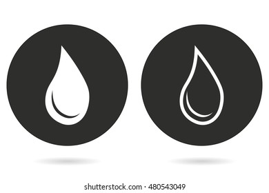 Oil vector icon. White illustration isolated on black background for graphic and web design.