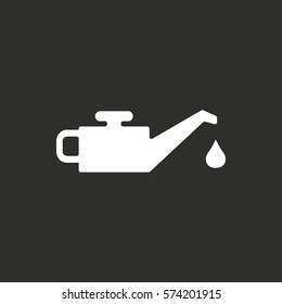 Oil vector icon. White illustration isolated on black background for graphic and web design.