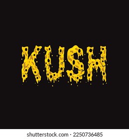 oil vector kush word text letter form cake oil wax weed