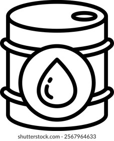 Oil Vector Lineal Icon On White Background.