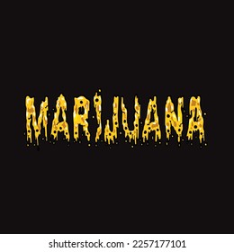vector de aceite marihuana palabra texto carta de la tarta cera de aceite nug