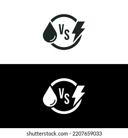 Oil versus electric icon isolated on white background