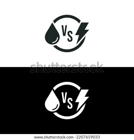Oil versus electric icon isolated on white background