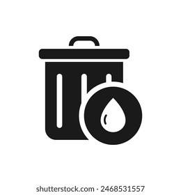 Oil waste icon flat style isolated on white background. Vector illustration