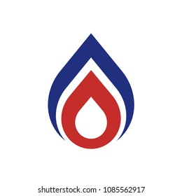 Oil, water, drop. flame logo design template vector illustration 