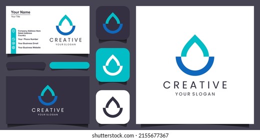 oil or Water Logo Design Template. Vector Illustration