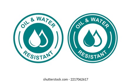 Oil and water resistant logo vector badge. Suitable for business, information and product label