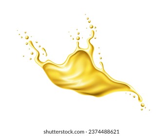 Oil wave flow splash. Isolated 3d vector captivating, glistening wave with suspended drops dances in the light. Realistic, mesmerizing display of liquid art, vibrant and dynamic motion of substance